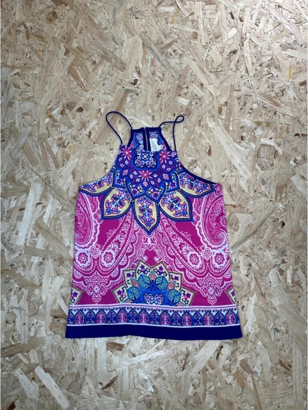Sweet Wanderer Halter Top Womens Small Pink Blue Paisley Mandala Sleeveless Tank